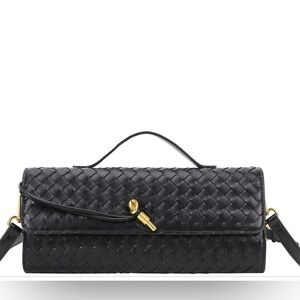 Elegant Black Woven Handbag